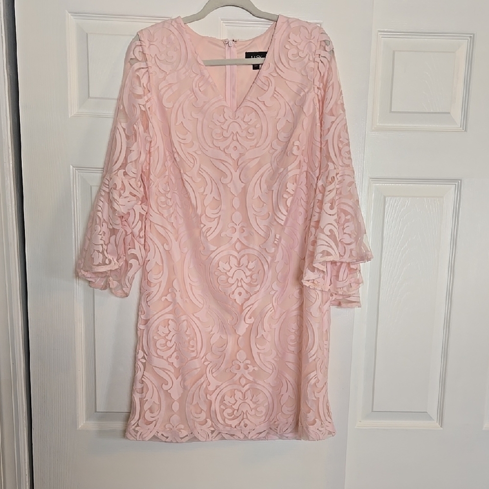 Elegant Pink Lace Dress